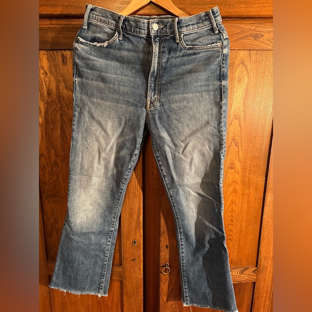 MOTHER Blue Distressed Jeans